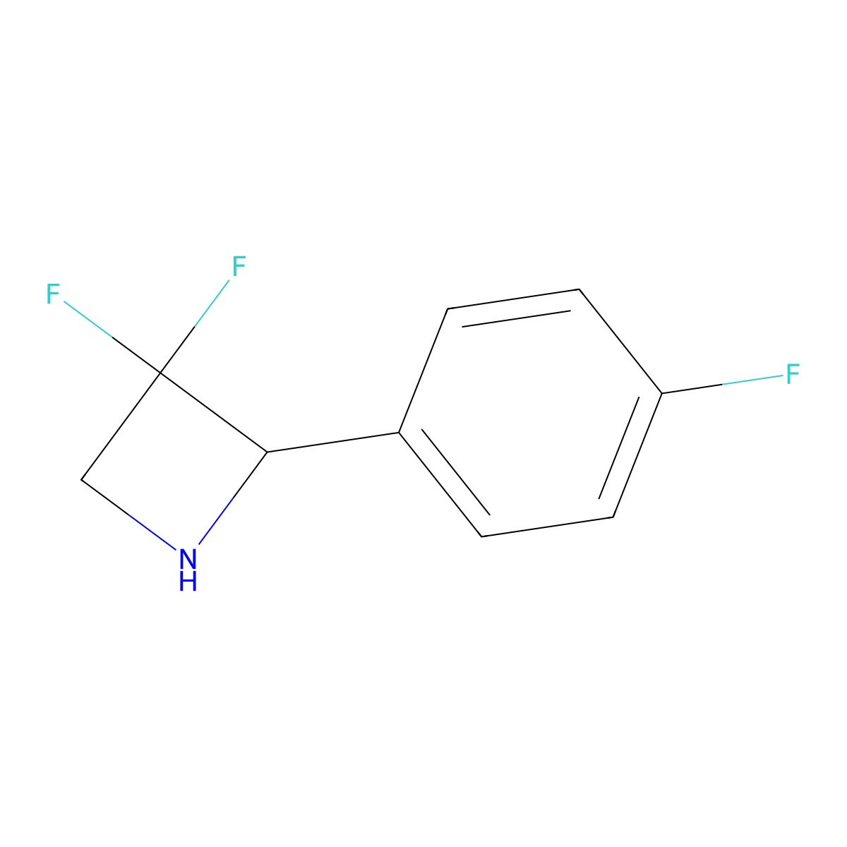 3,3-Difluoro-2-(4-fluorophenyl)azetidine molecular structure, CAS 2742653-60-5