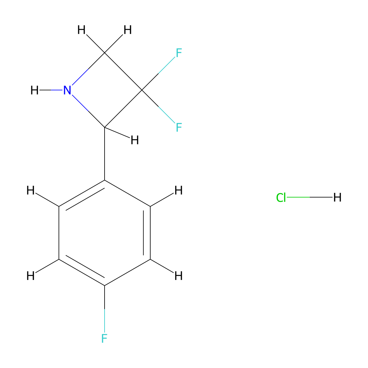 3,3-Difluoro-2-(4-fluorophenyl)azetidine hydrochloride molecular structure, CAS 2742653-61-6