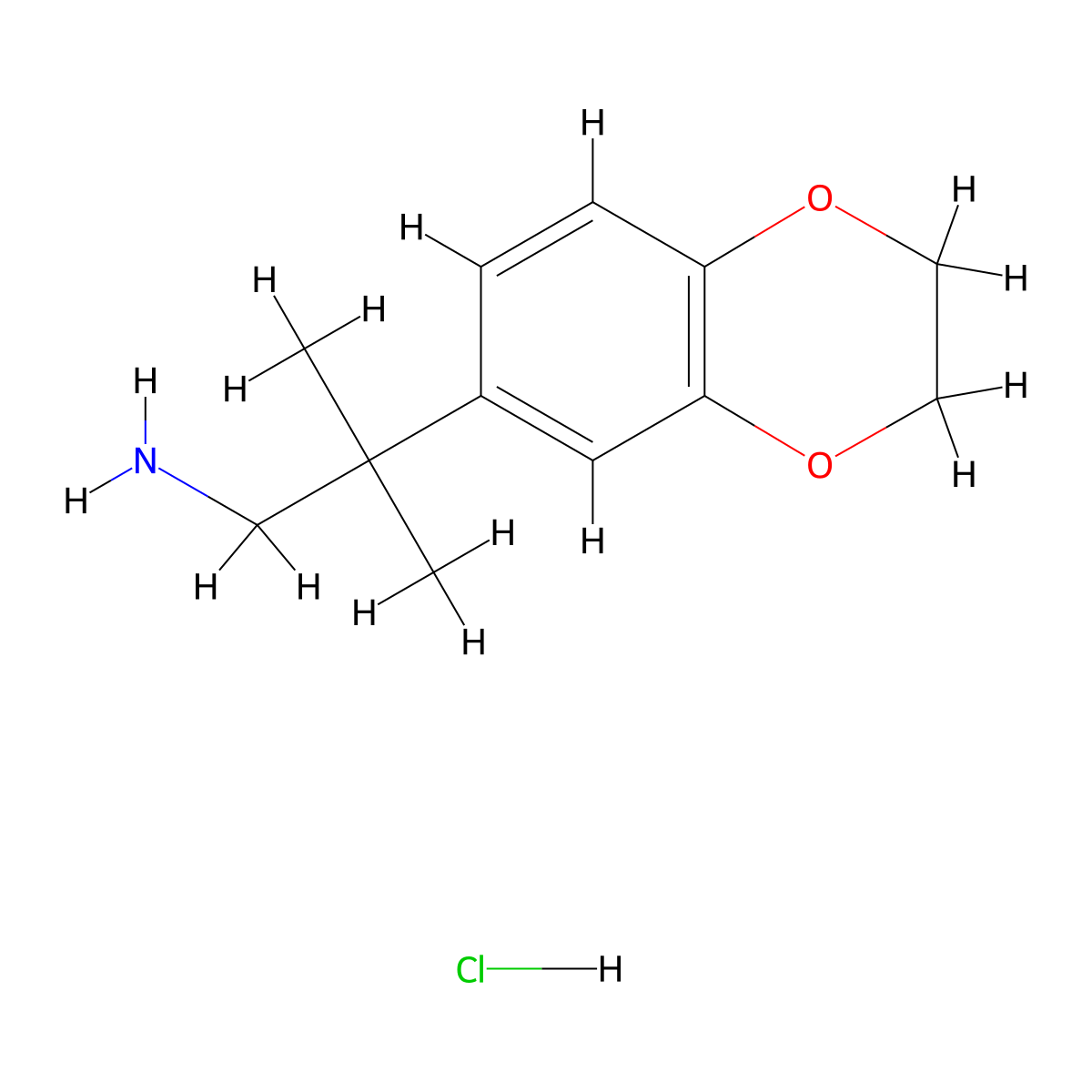 2-(2,3-Dihydro-1,4-benzodioxin-6-yl)-2-methylpropan-1-aminehydrochloride molecular structure, CAS 2742653-64-9