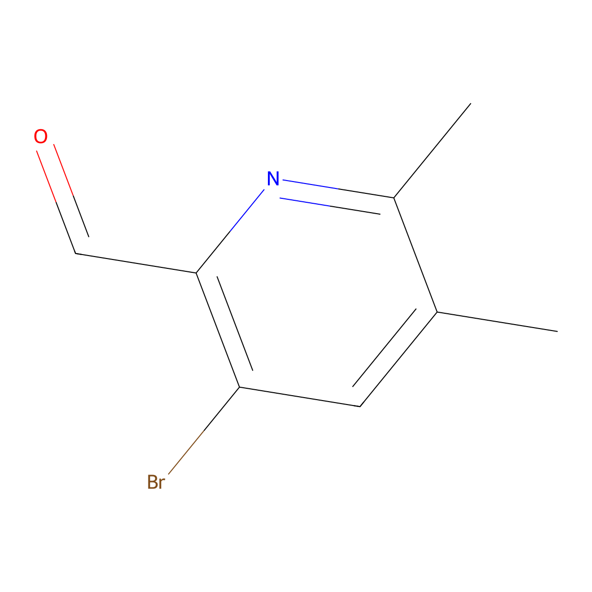 3-Bromo-5,6-dimethylpyridine-2-carbaldehyde molecular structure, CAS 2742653-68-3