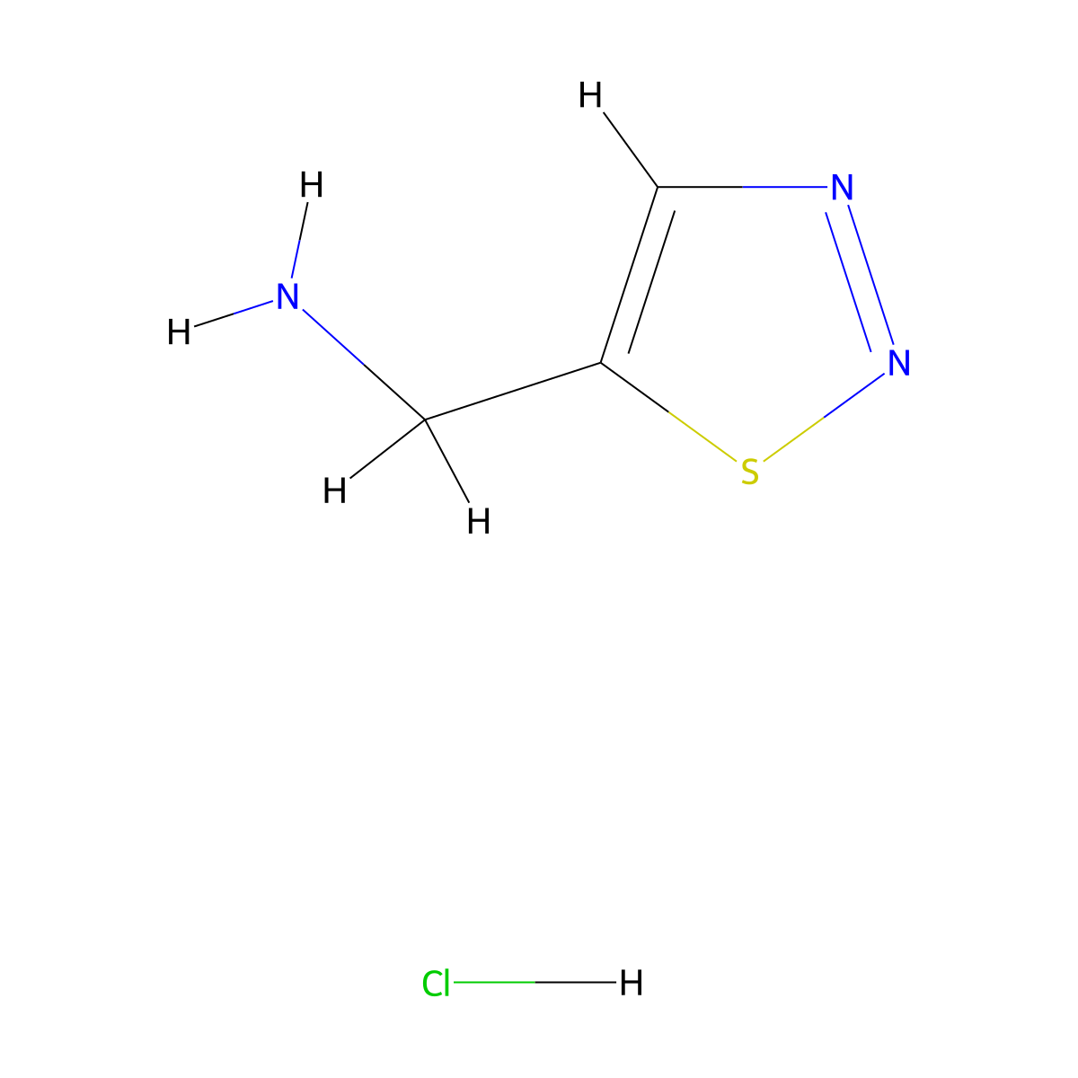 1-(1,2,3-Thiadiazol-5-yl)methanamine hydrochloride molecular structure, CAS 2742653-73-0