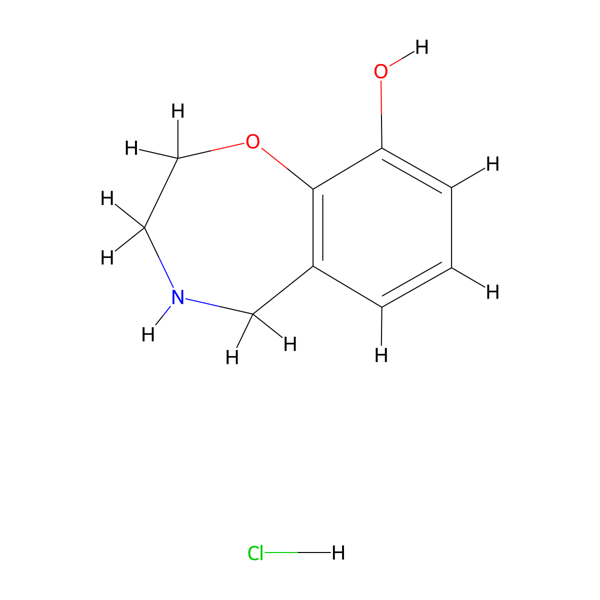 2,3,4,5-Tetrahydro-1,4-benzoxazepin-9-olhydrochloride molecular structure, CAS 2742653-74-1