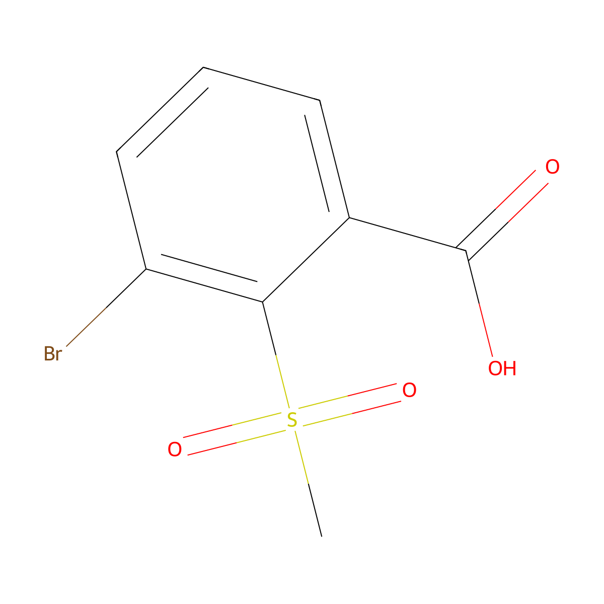 3-Bromo-2-methanesulfonylbenzoic acid molecular structure, CAS 2742653-75-2