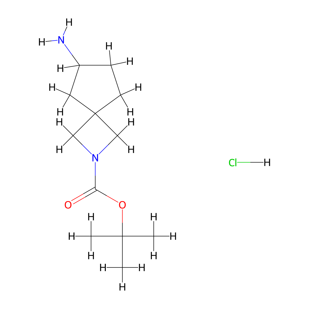 Tert-butyl 6-amino-2-azaspiro[3.4]octane-2-carboxylate hydrochloride molecular structure, CAS 2742653-77-4