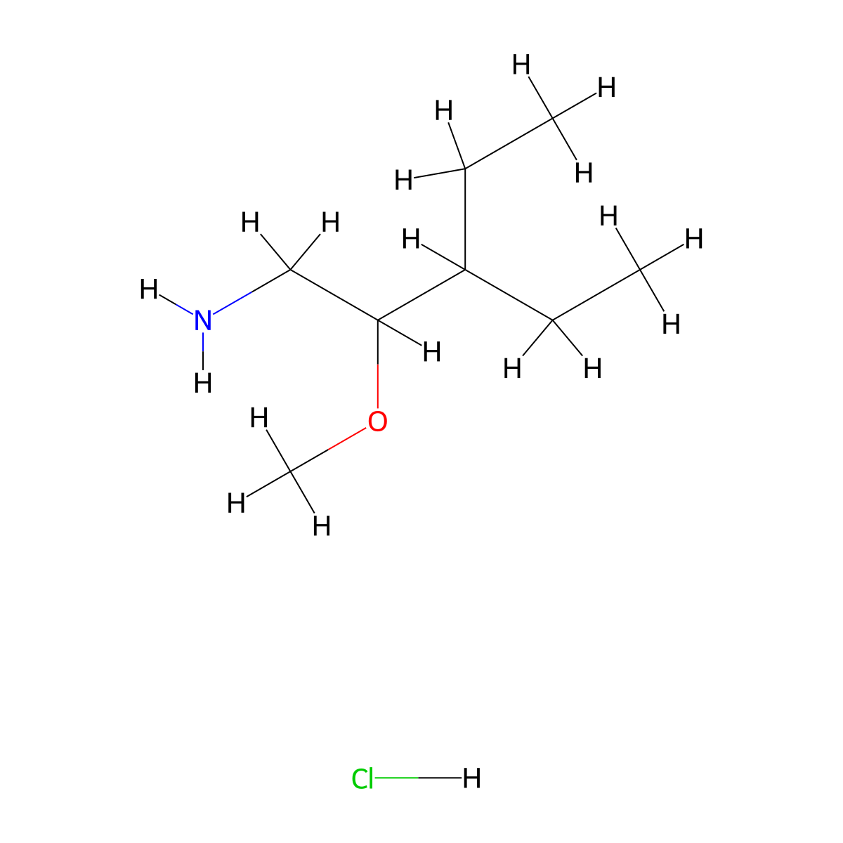 3-Ethyl-2-methoxypentan-1-amine hydrochloride molecular structure, CAS 2742653-81-0