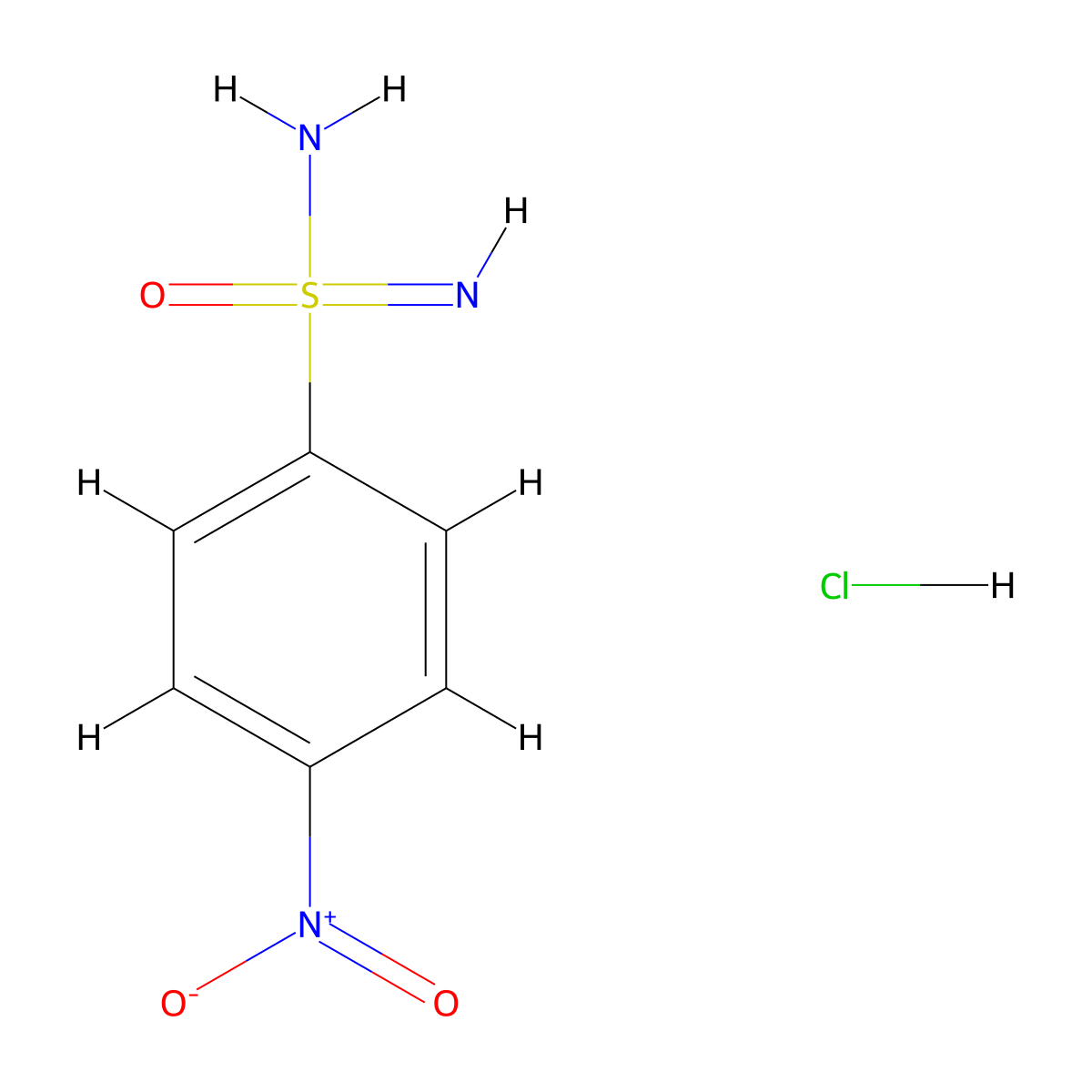 4-Nitrobenzene-1-sulfonoimidamidehydrochloride molecular structure, CAS 2742653-86-5