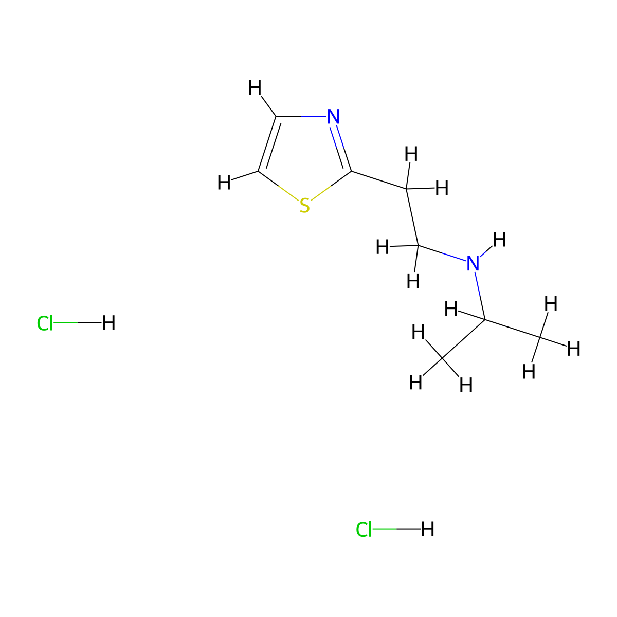 (Propan-2-yl)[2-(1,3-thiazol-2-yl)ethyl]amine dihydrochloride molecular structure, CAS 2742653-87-6