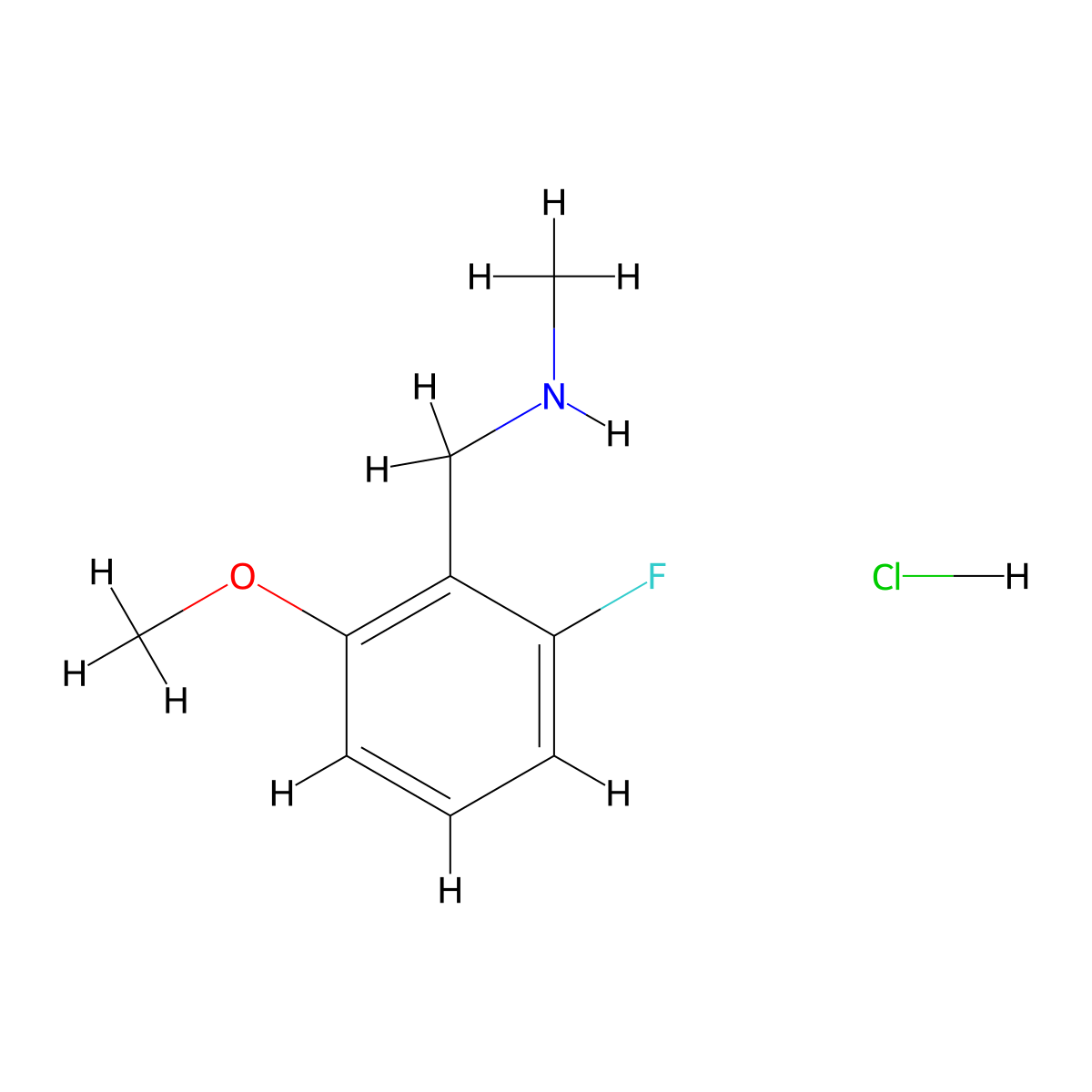 [(2-Fluoro-6-methoxyphenyl)methyl](methyl)aminehydrochloride molecular structure, CAS 2742653-96-7