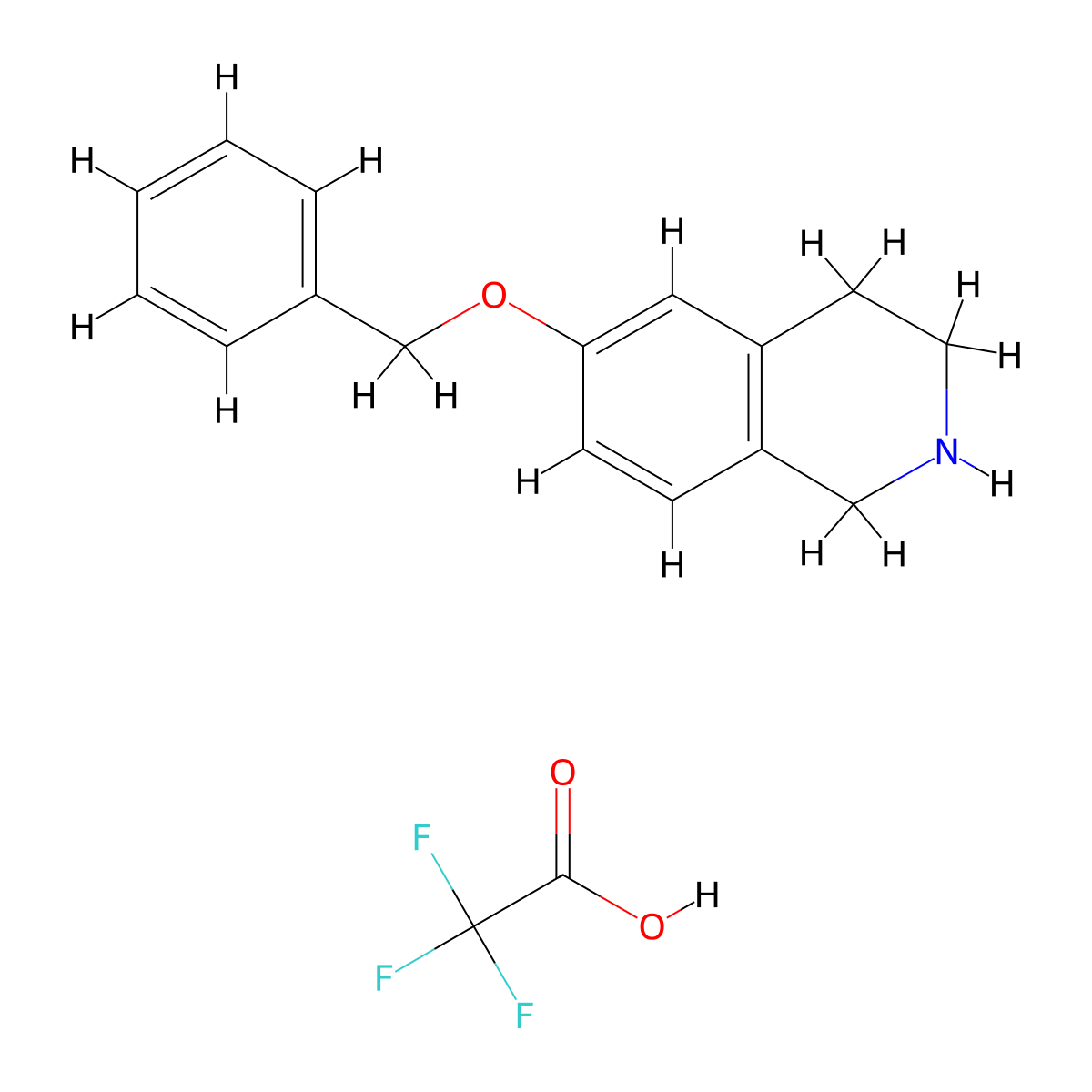 6-(Benzyloxy)-1,2,3,4-tetrahydroisoquinoline,trifluoroaceticacid molecular structure, CAS 2742654-02-8