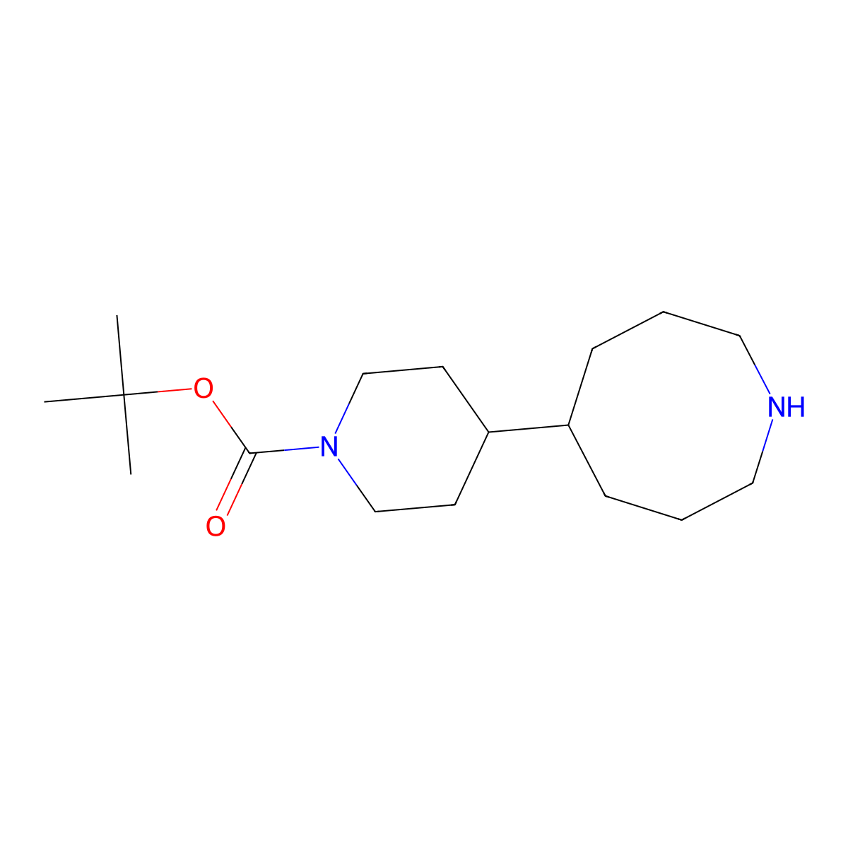 Tert-butyl 4-(azocan-5-yl)piperidine-1-carboxylate molecular structure, CAS 2742654-05-1