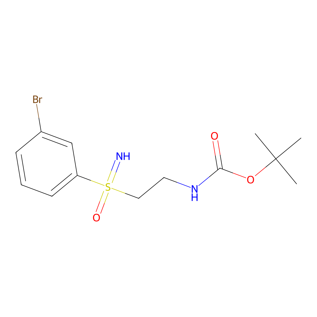 tert-butyl N-{2-[(3-bromophenyl)(imino)oxo-lambda6-sulfanyl]ethyl}carbamate molecular structure, CAS 2742654-06-2