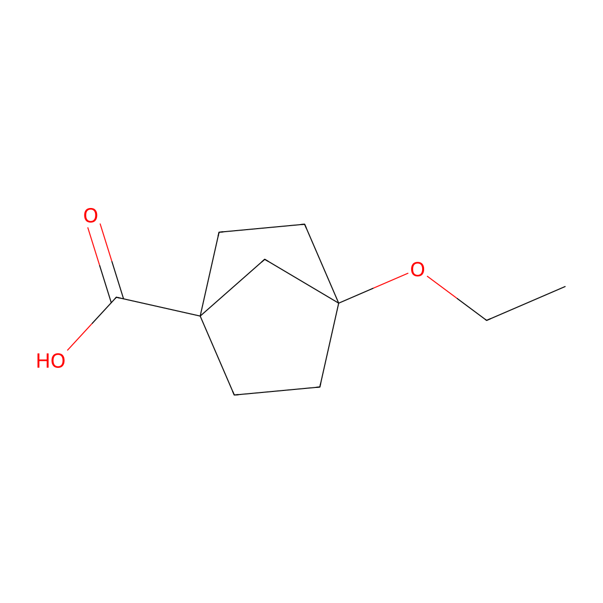 4-Ethoxybicyclo[2.2.1]heptane-1-carboxylic acid molecular structure, CAS 2742654-11-9