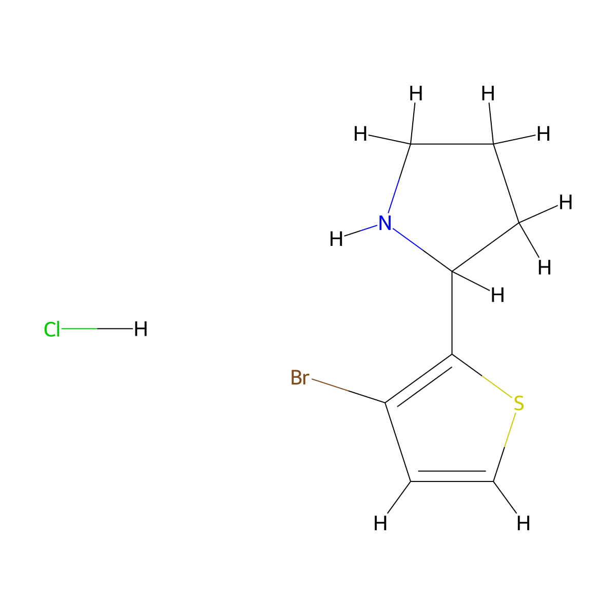 2-(3-Bromothiophen-2-yl)pyrrolidine hydrochloride molecular structure, CAS 2742656-01-3