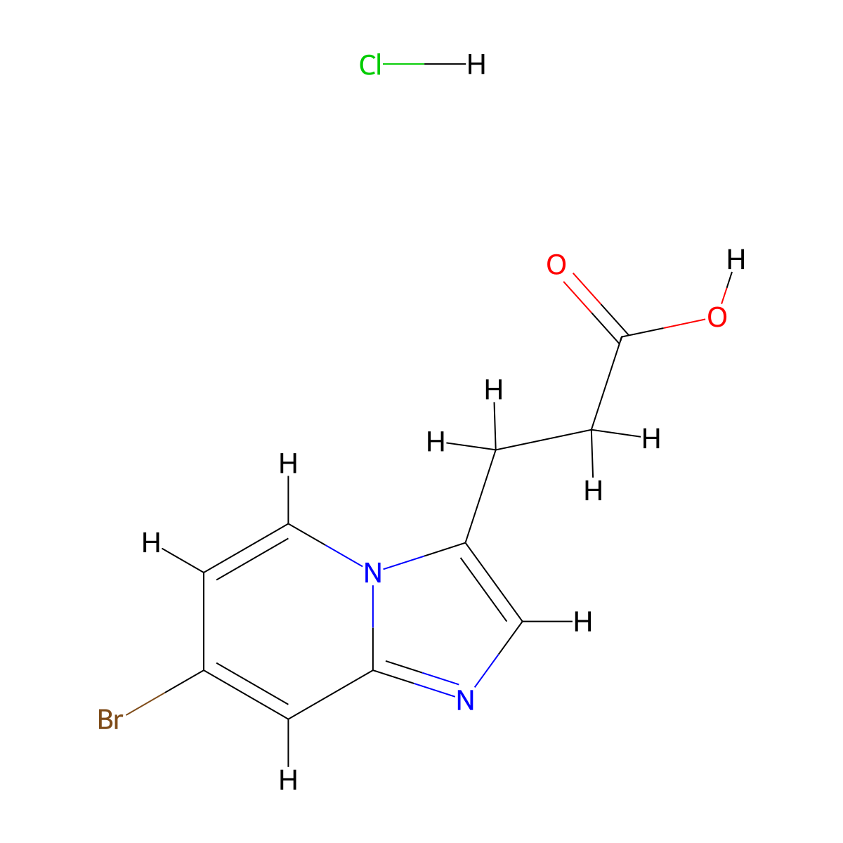 3-{7-Bromoimidazo[1,2-a]pyridin-3-yl}propanoicacidhydrochloride molecular structure, CAS 2742656-03-5