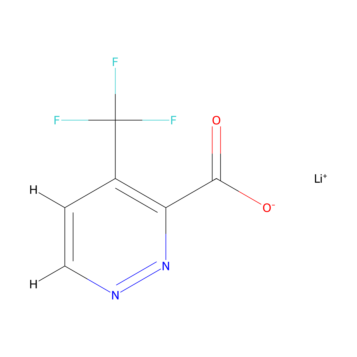 Lithium(1+) 4-(trifluoromethyl)pyridazine-3-carboxylate molecular structure, CAS 2742656-04-6