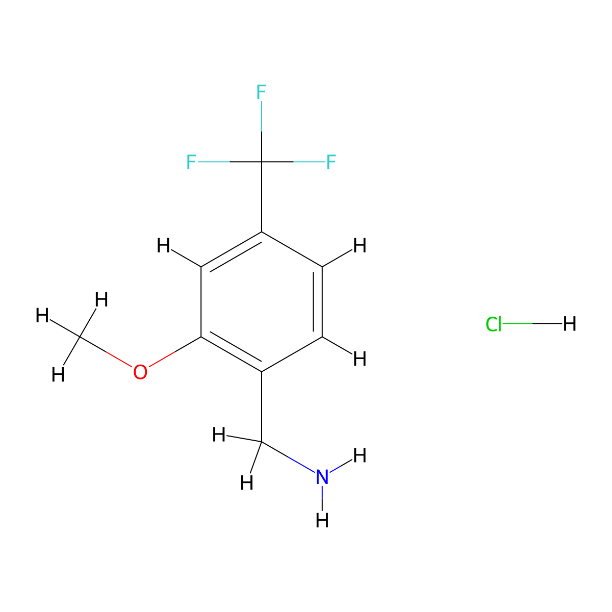 1-(2-Methoxy-4-(trifluoromethyl)phenyl)methanamine hydrochloride molecular structure, CAS 2742656-08-0