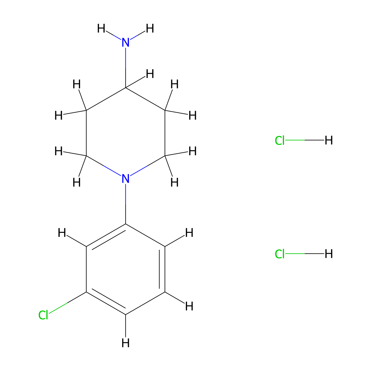 1-(3-Chlorophenyl)piperidin-4-amine dihydrochloride molecular structure, CAS 2742656-10-4
