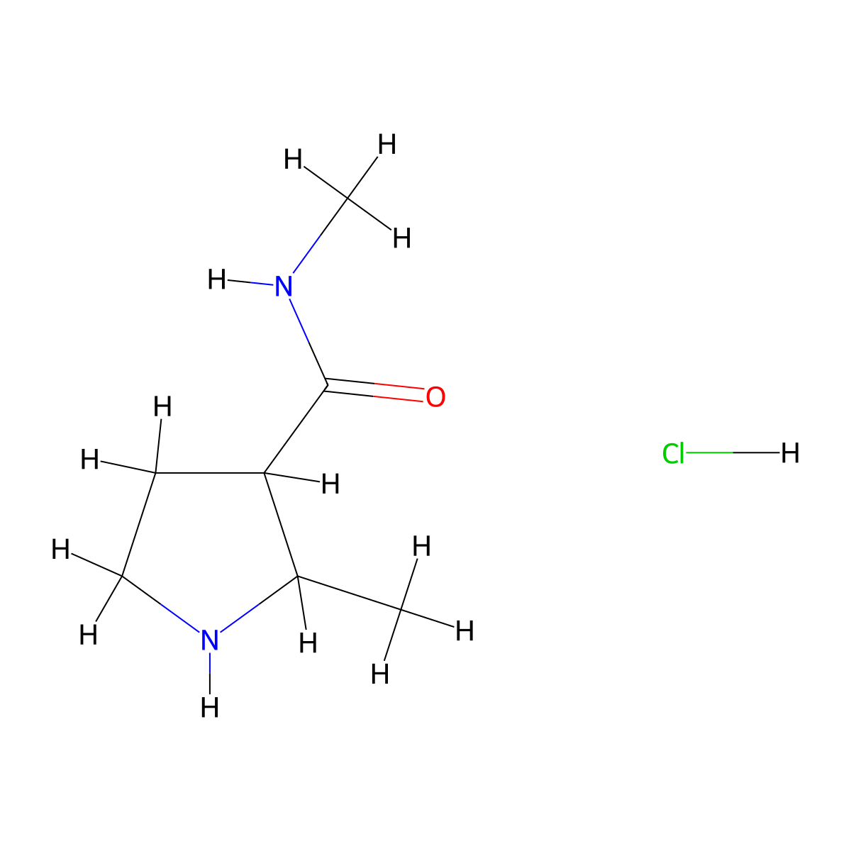 N,2-dimethylpyrrolidine-3-carboxamide hydrochloride molecular structure, CAS 2742656-12-6
