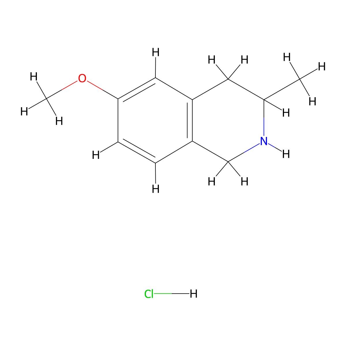 6-Methoxy-3-methyl-1,2,3,4-tetrahydroisoquinoline hydrochloride molecular structure, CAS 2742656-13-7