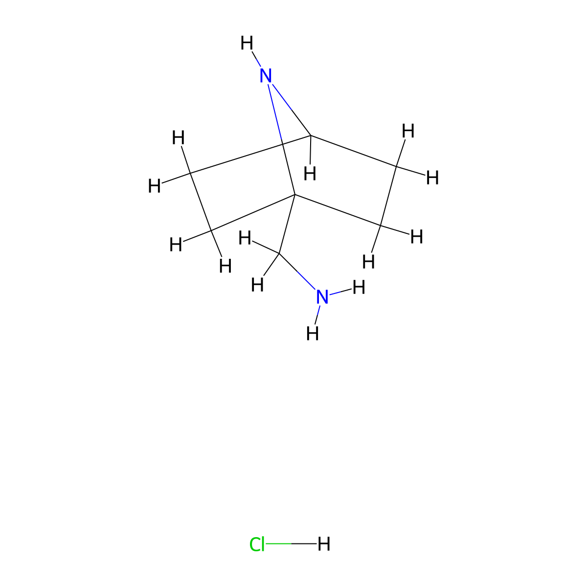 1-{7-Azabicyclo[2.2.1]heptan-1-yl}methanaminehydrochloride molecular structure, CAS 2742656-15-9