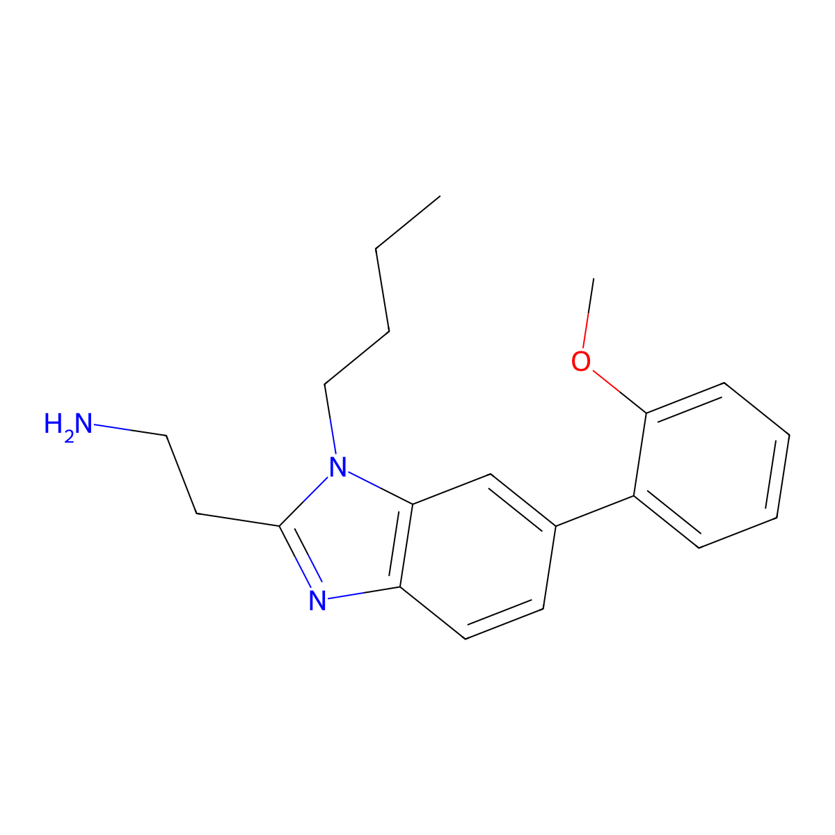 2-[1-butyl-6-(2-methoxyphenyl)-1H-1,3-benzodiazol-2-yl]ethan-1-amine molecular structure, CAS 2742656-25-1