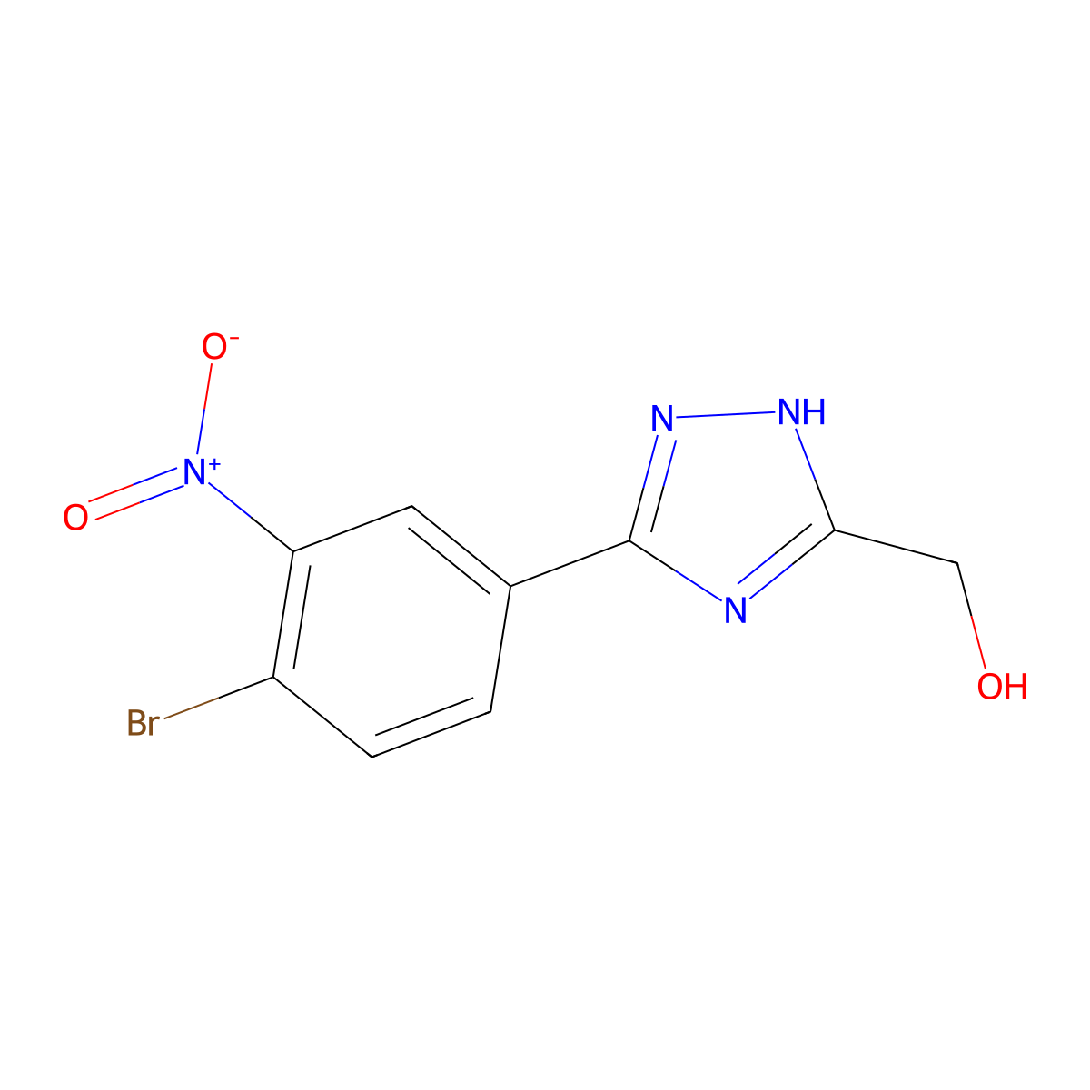 [3-(4-bromo-3-nitrophenyl)-1H-1,2,4-triazol-5-yl]methanol molecular structure, CAS 2742656-33-1