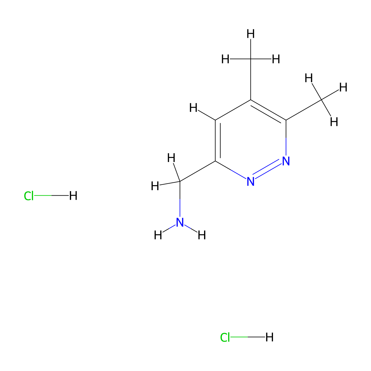 1-(5,6-Dimethylpyridazin-3-yl)methanamine dihydrochloride molecular structure, CAS 2742656-38-6