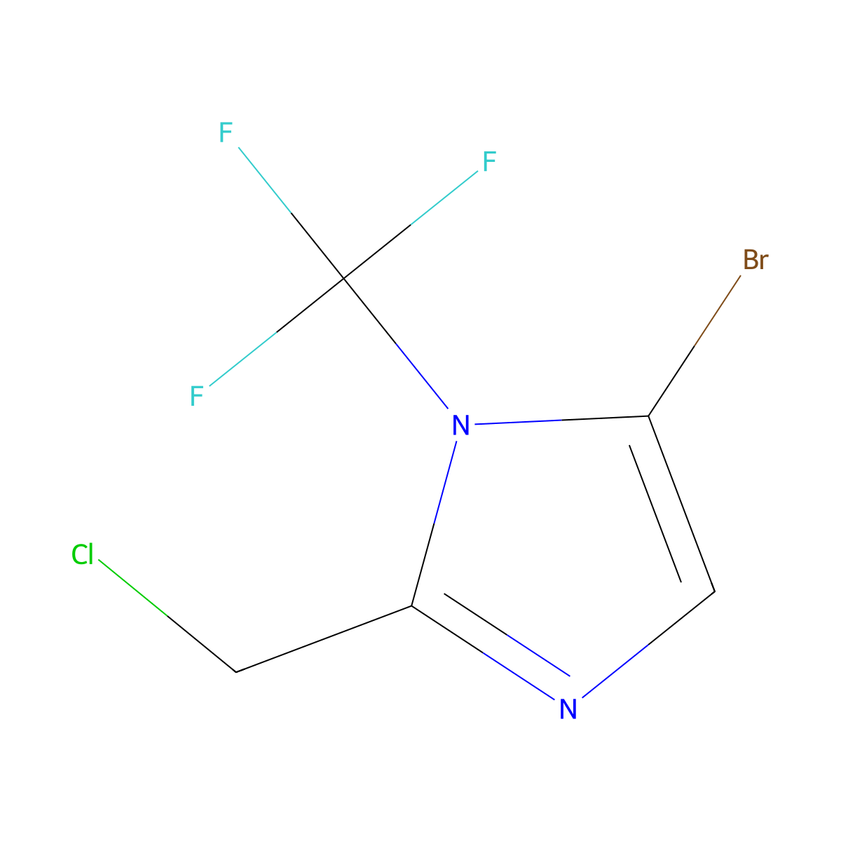 5-bromo-2-(chloromethyl)-1-(trifluoromethyl)-1H-imidazole molecular structure, CAS 2742656-39-7