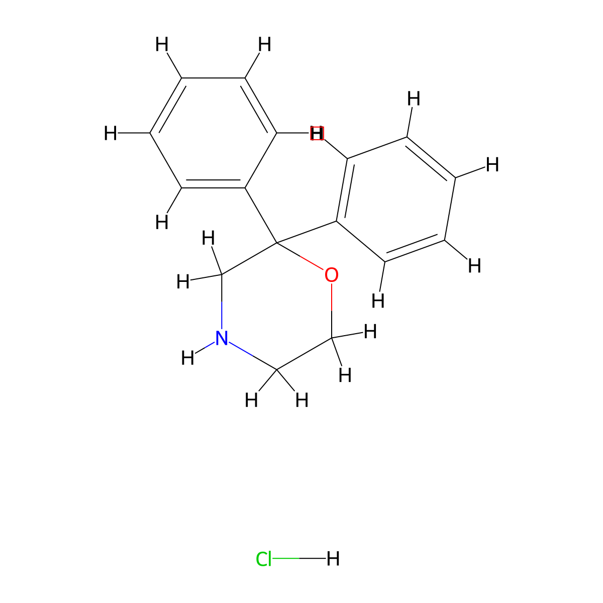 2,2-Diphenylmorpholine hydrochloride molecular structure, CAS 2742656-42-2