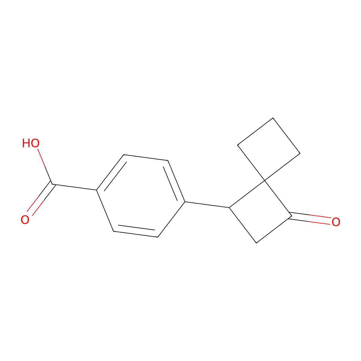 4-{3-Oxospiro[3.3]heptan-1-yl}benzoic acid molecular structure, CAS 2742656-48-8