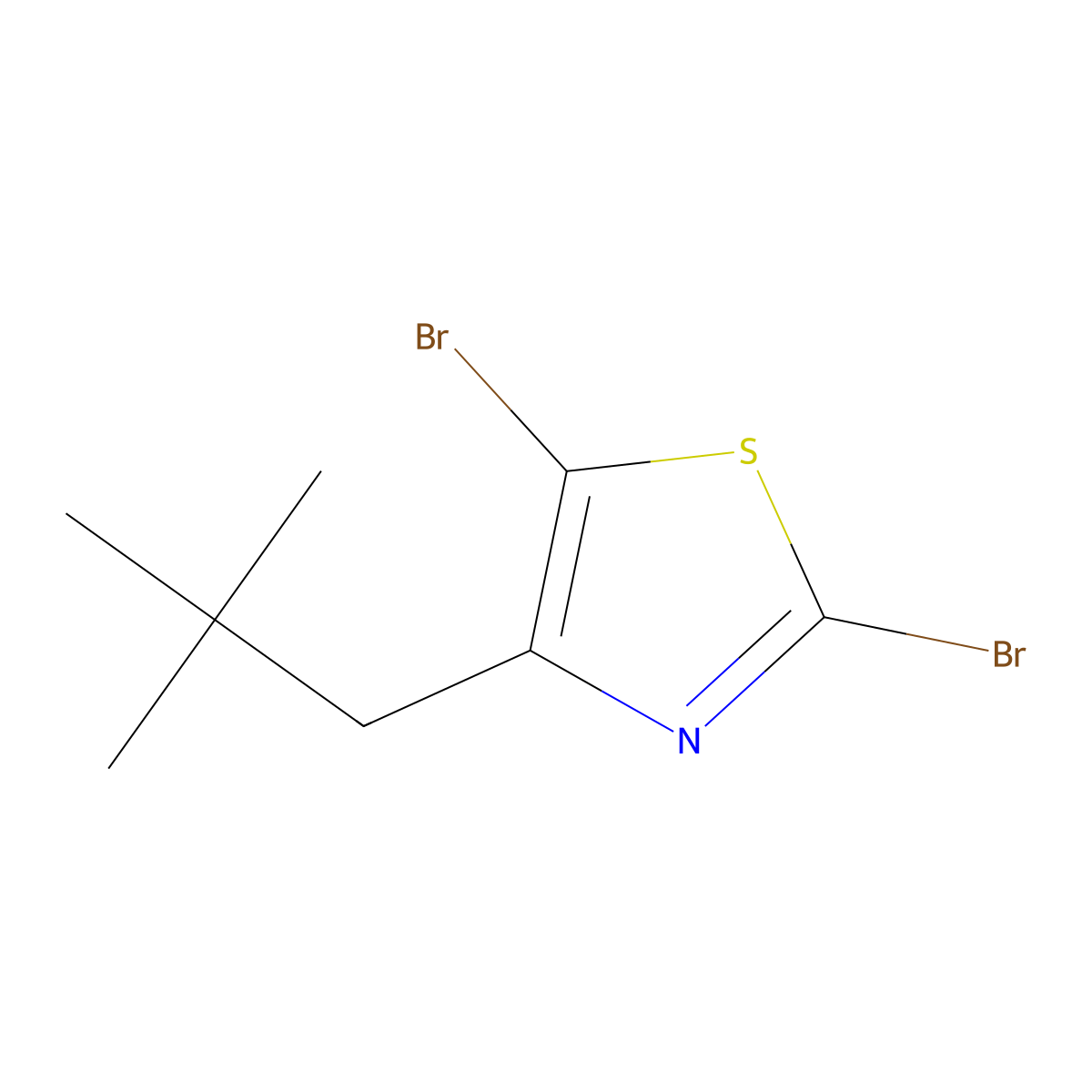 2,5-Dibromo-4-(2,2-dimethylpropyl)-1,3-thiazole molecular structure, CAS 2742656-52-4