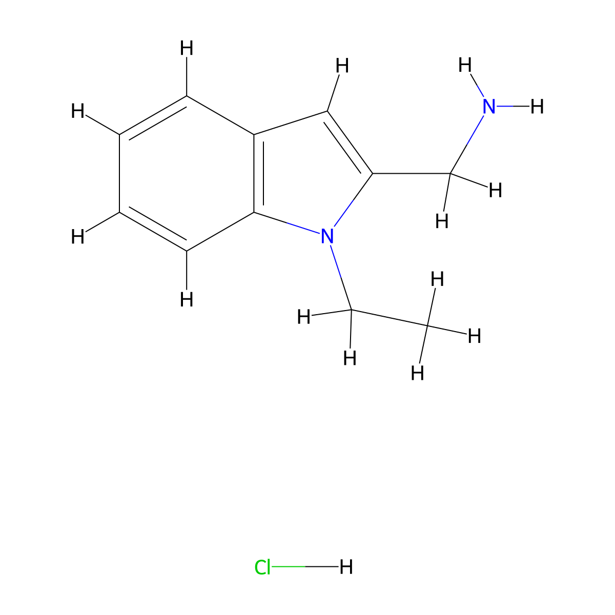 1-(1-ethyl-1H-indol-2-yl)methanaminehydrochloride molecular structure, CAS 2742656-54-6
