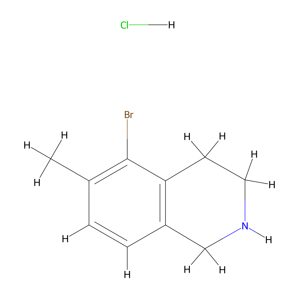 5-Bromo-6-methyl-1,2,3,4-tetrahydroisoquinoline hydrochloride molecular structure, CAS 2742656-60-4