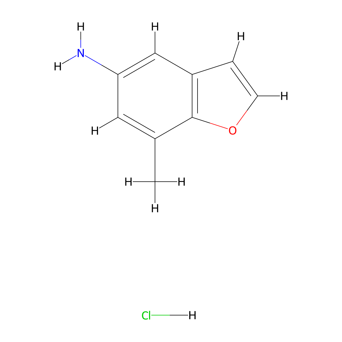 7-Methyl-1-benzofuran-5-amine hydrochloride molecular structure, CAS 2742656-64-8