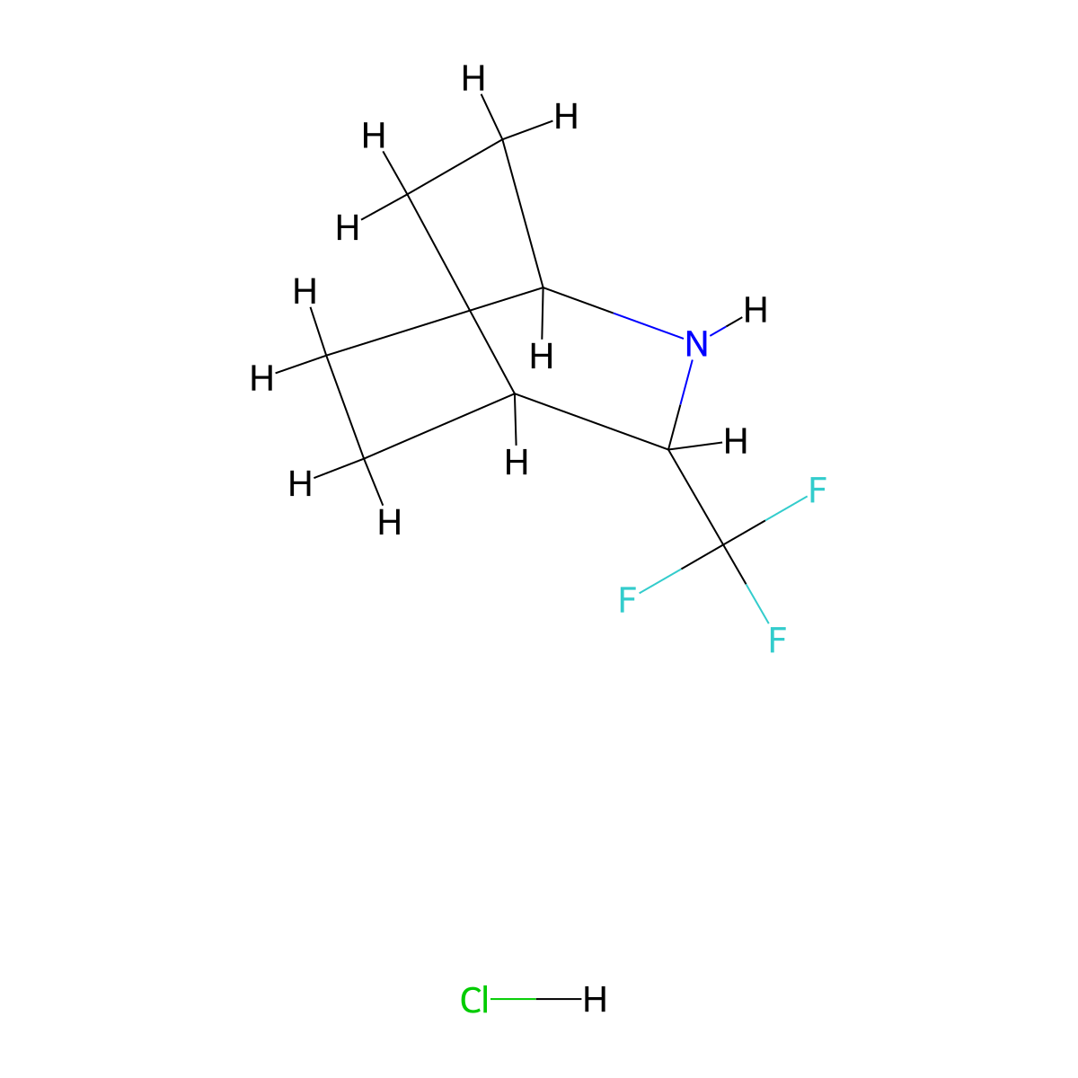 3-(Trifluoromethyl)-2-azabicyclo[2.2.2]octane hydrochloride molecular structure, CAS 2742656-73-9