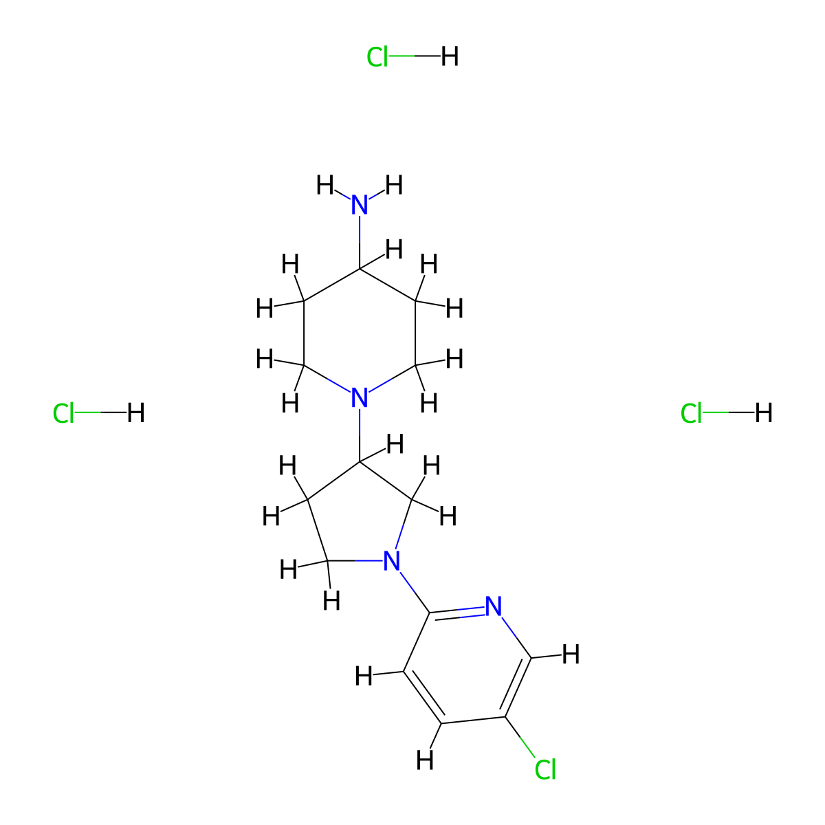1-(1-(5-Chloropyridin-2-yl)pyrrolidin-3-yl)piperidin-4-amine trihydrochloride molecular structure, CAS 2742656-85-3