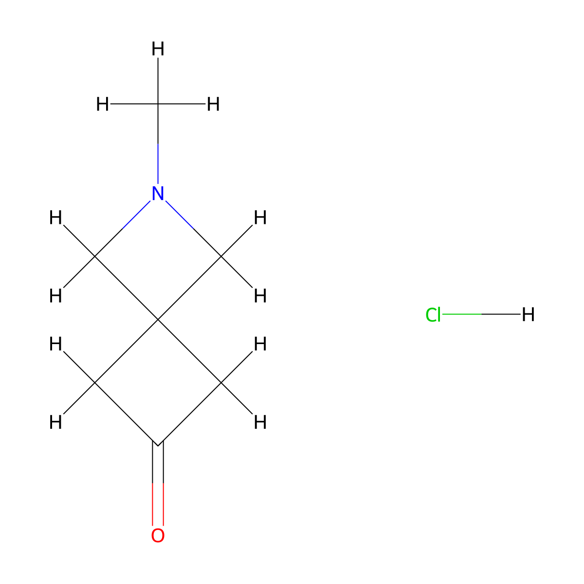 2-Methyl-2-azaspiro(3.3)heptan-6-one hydrochloride molecular structure, CAS 2742656-98-8