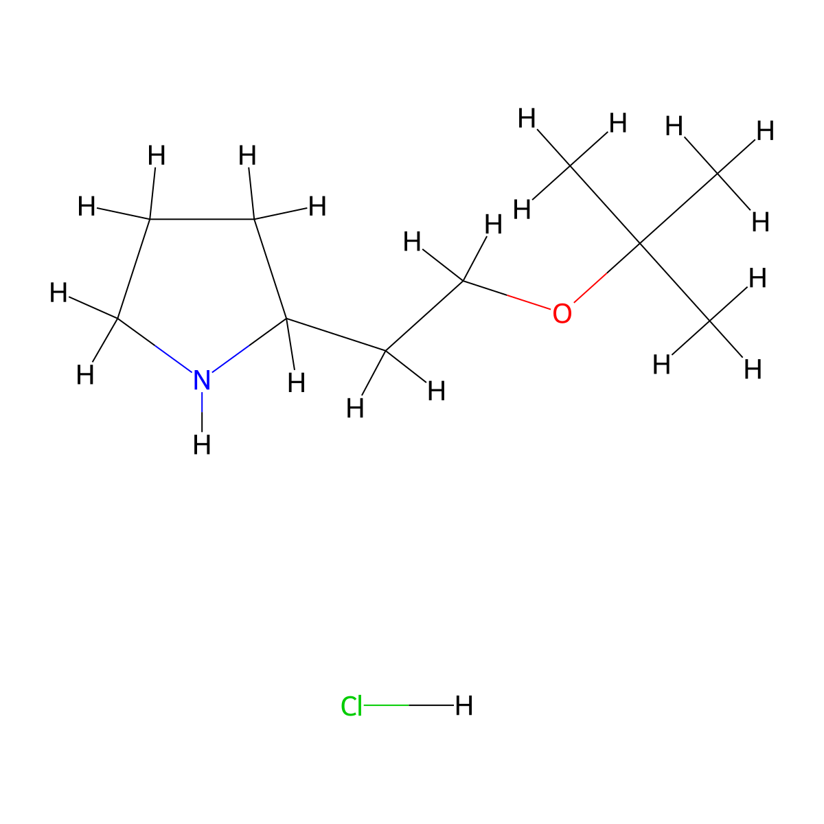 2-(2-(Tert-butoxy)ethyl)pyrrolidine hydrochloride molecular structure, CAS 2742657-01-6