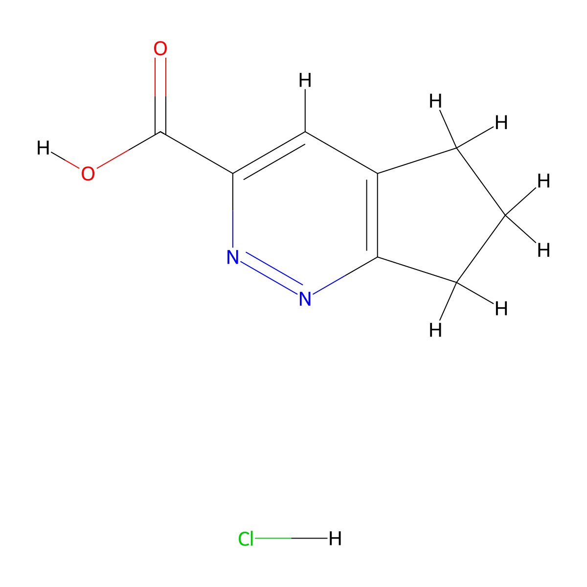 5H,6H,7H-cyclopenta[c]pyridazine-3-carboxylicacidhydrochloride molecular structure, CAS 2742657-14-1