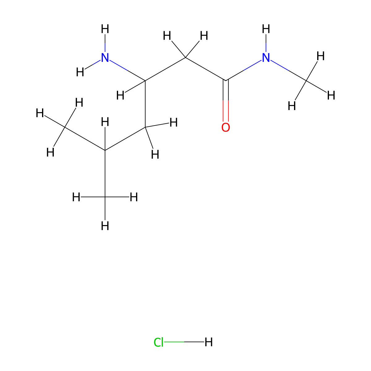 3-amino-N,5-dimethylhexanamidehydrochloride molecular structure, CAS 2742657-15-2