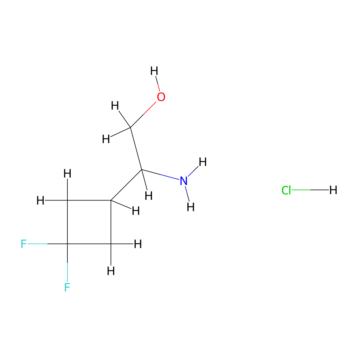 2-Amino-2-(3,3-difluorocyclobutyl)ethan-1-ol hydrochloride molecular structure, CAS 2742657-17-4