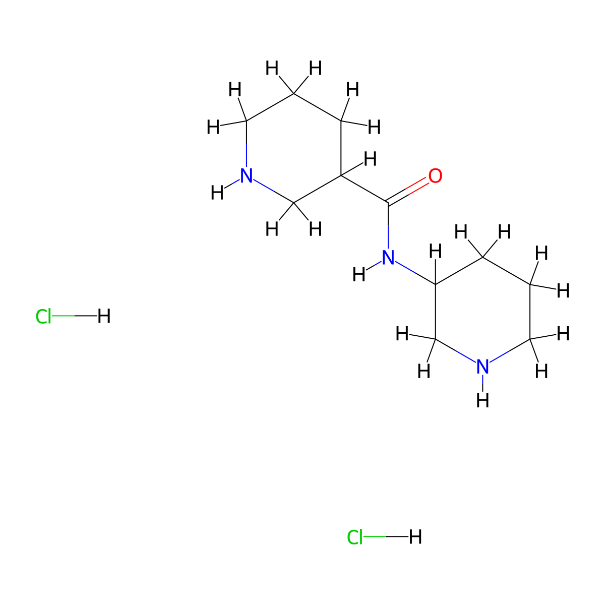 N-(piperidin-3-yl)piperidine-3-carboxamidedihydrochloride molecular structure, CAS 2742657-18-5