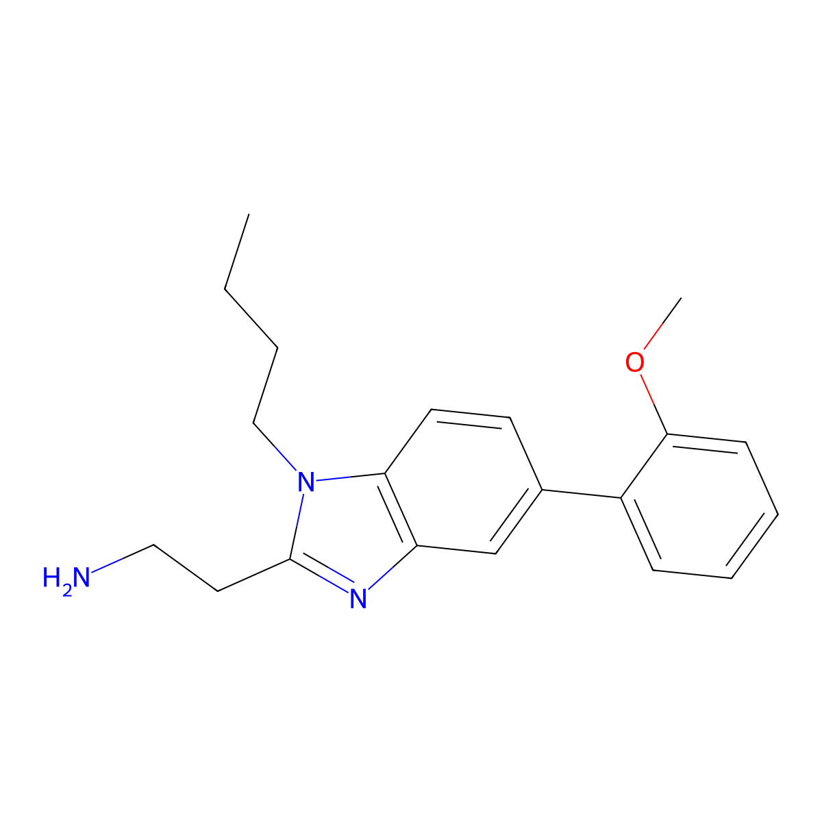 2-[1-butyl-5-(2-methoxyphenyl)-1H-1,3-benzodiazol-2-yl]ethan-1-amine molecular structure, CAS 2742657-24-3