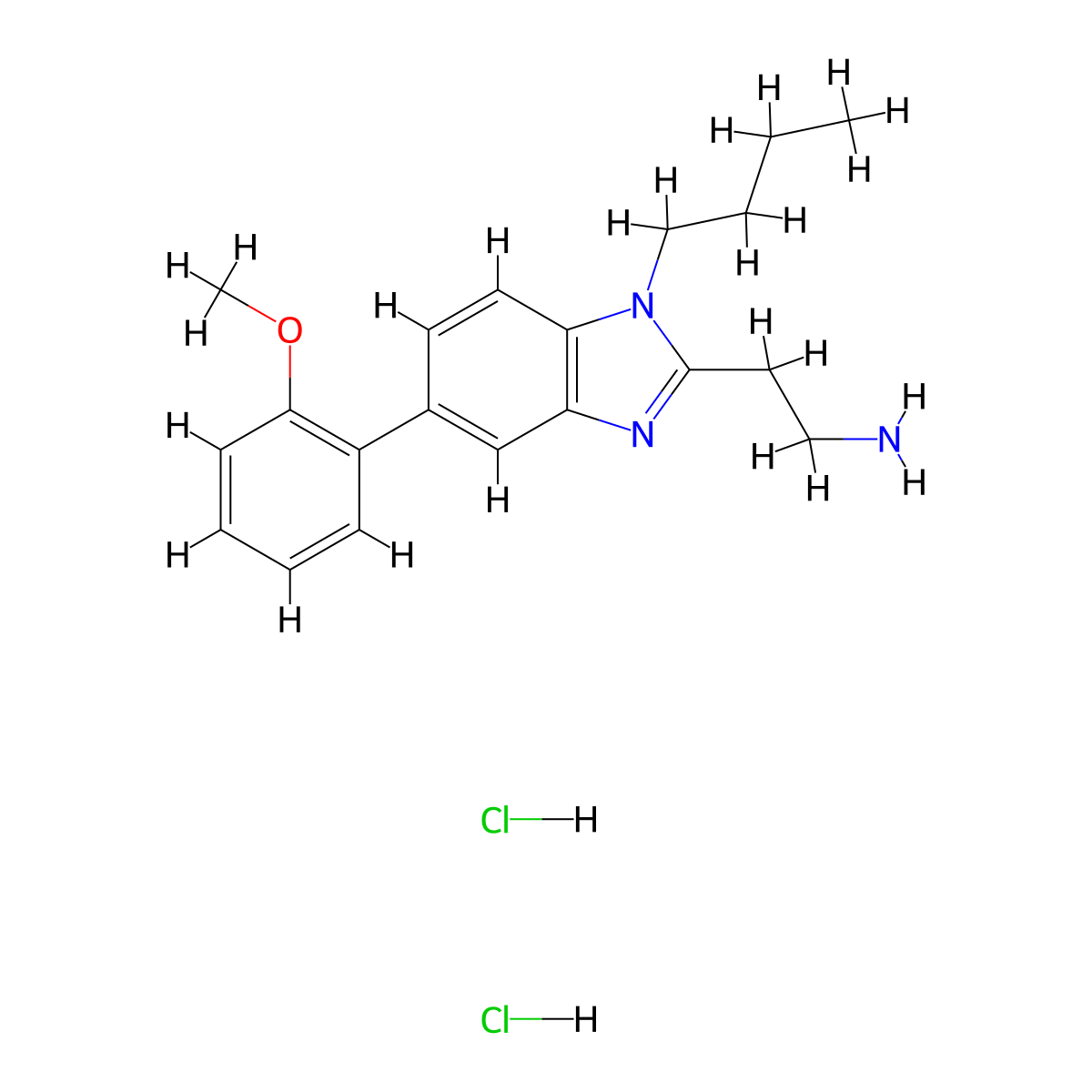 2-[1-butyl-5-(2-methoxyphenyl)-1H-1,3-benzodiazol-2-yl]ethan-1-aminedihydrochloride molecular structure, CAS 2742657-25-4