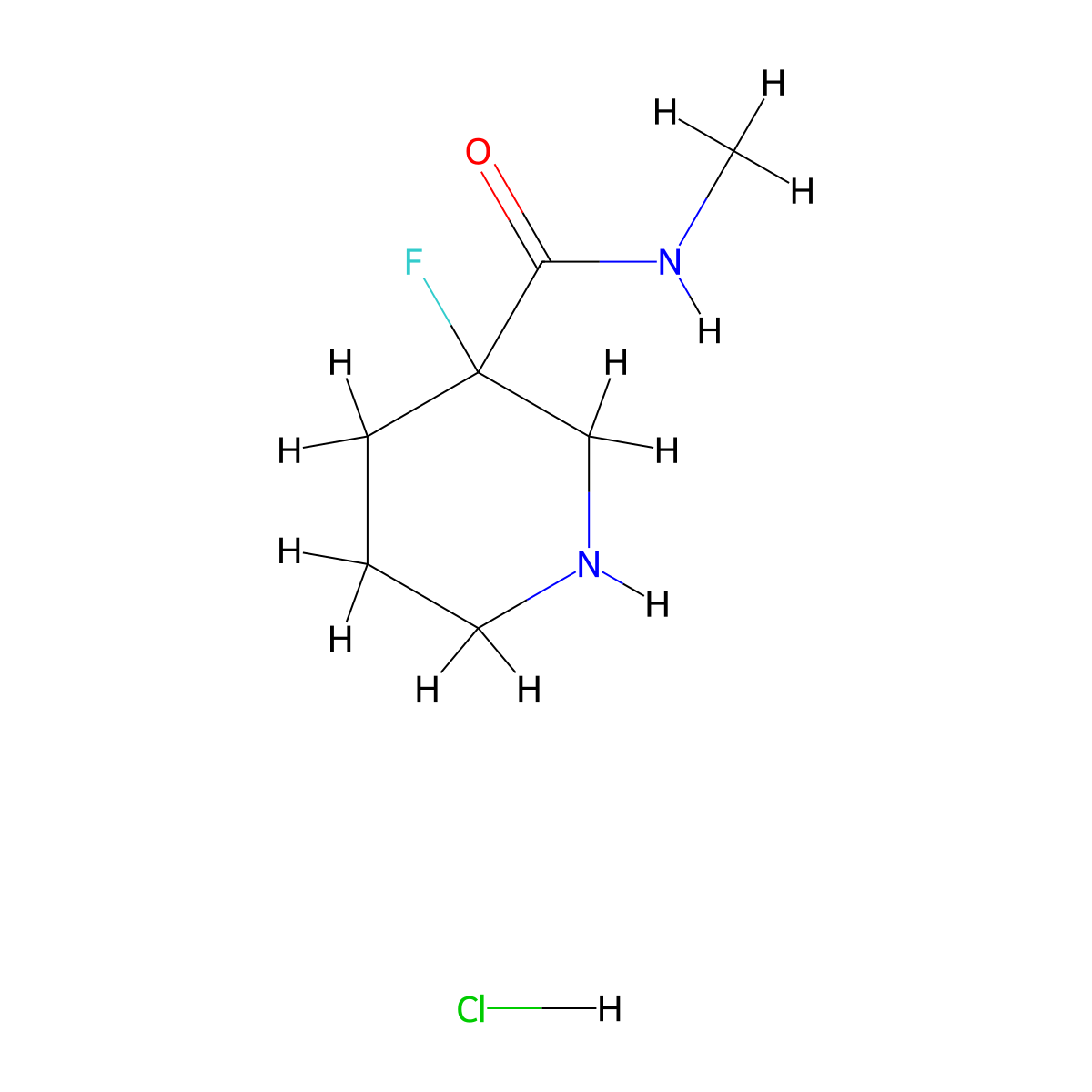 3-fluoro-N-methylpiperidine-3-carboxamidehydrochloride molecular structure, CAS 2742657-29-8