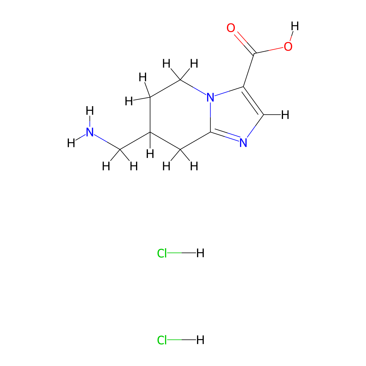 7-(aminomethyl)-5H,6H,7H,8H-imidazo[1,2-a]pyridine-3-carboxylicaciddihydrochloride molecular structure, CAS 2742657-31-2