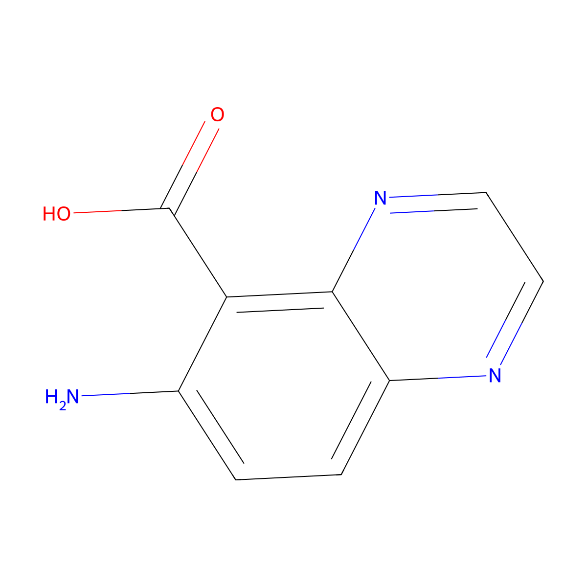 6-Aminoquinoxaline-5-carboxylic acid molecular structure, CAS 2742657-36-7