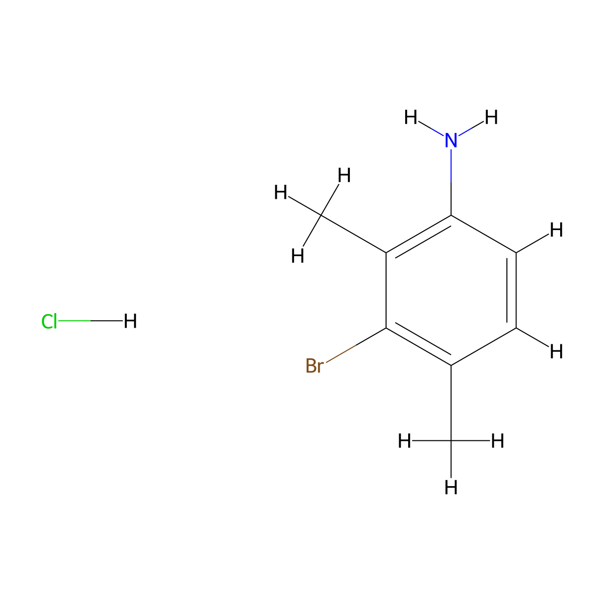 3-Bromo-2,4-dimethylanilinehydrochloride molecular structure, CAS 2742657-43-6