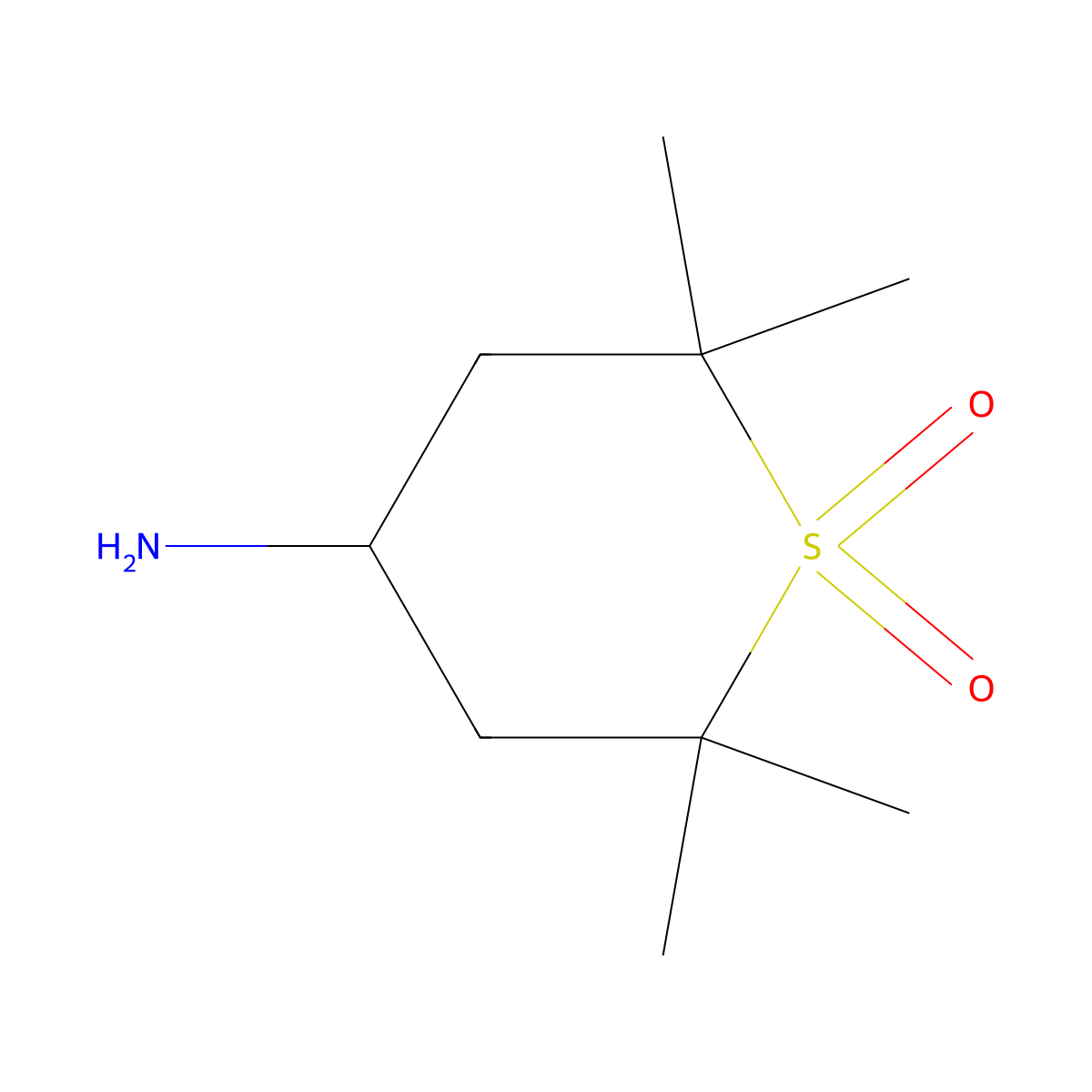 4-Amino-2,2,6,6-tetramethyl-1lambda6-thiane-1,1-dione molecular structure, CAS 2742657-45-8