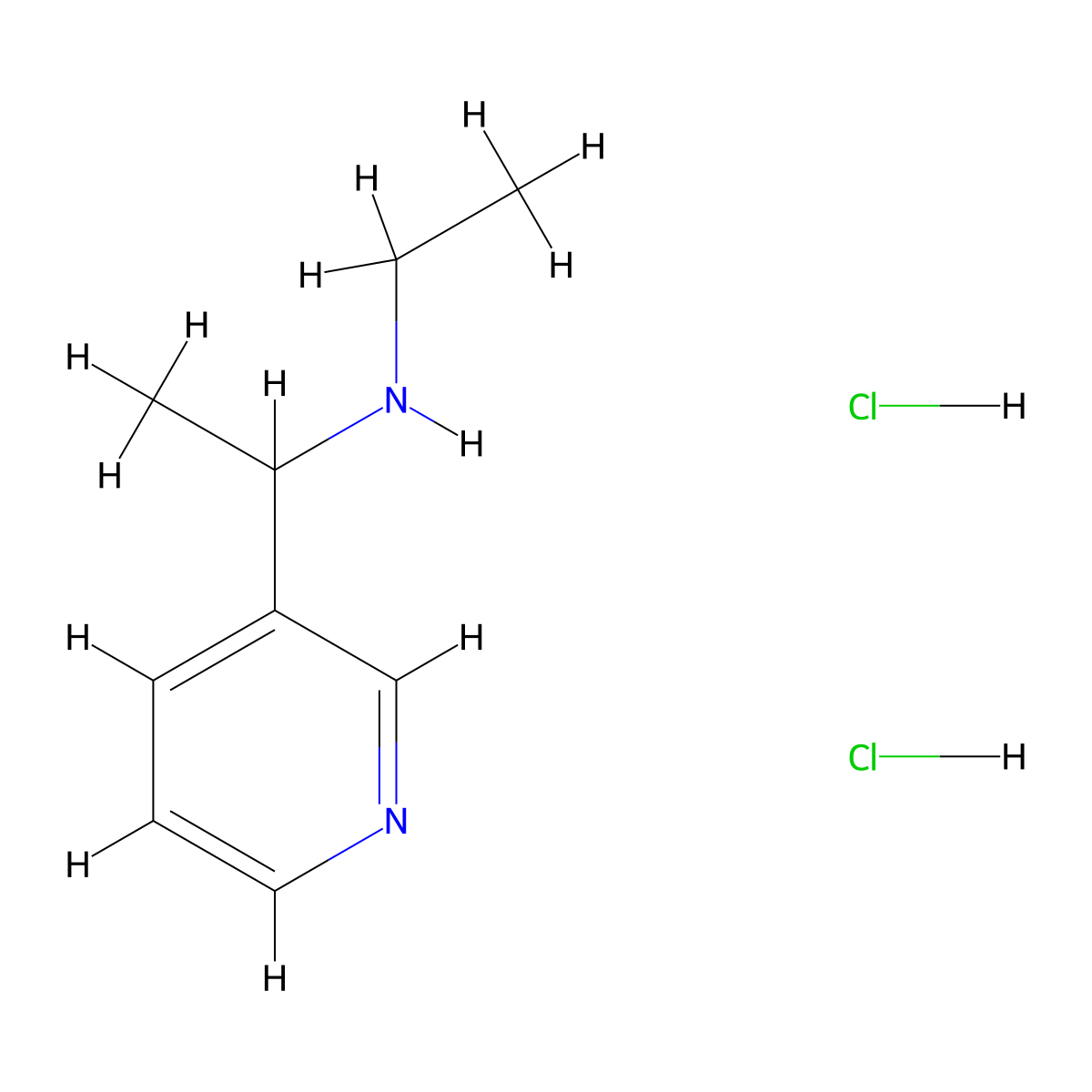 Ethyl[1-(pyridin-3-yl)ethyl]aminedihydrochloride molecular structure, CAS 2742657-49-2